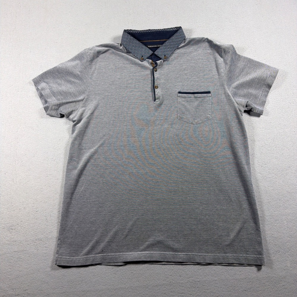 Hammer Made Shirt Men XL Regular Fit Grey Blue Contrast Collar Business Casual